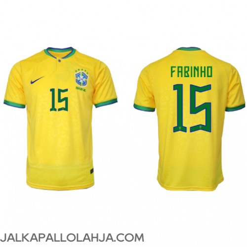 Brasilia Fabinho #15 Kopio Koti Pelipaita MM-kisat 2022 Lyhyet Hihat